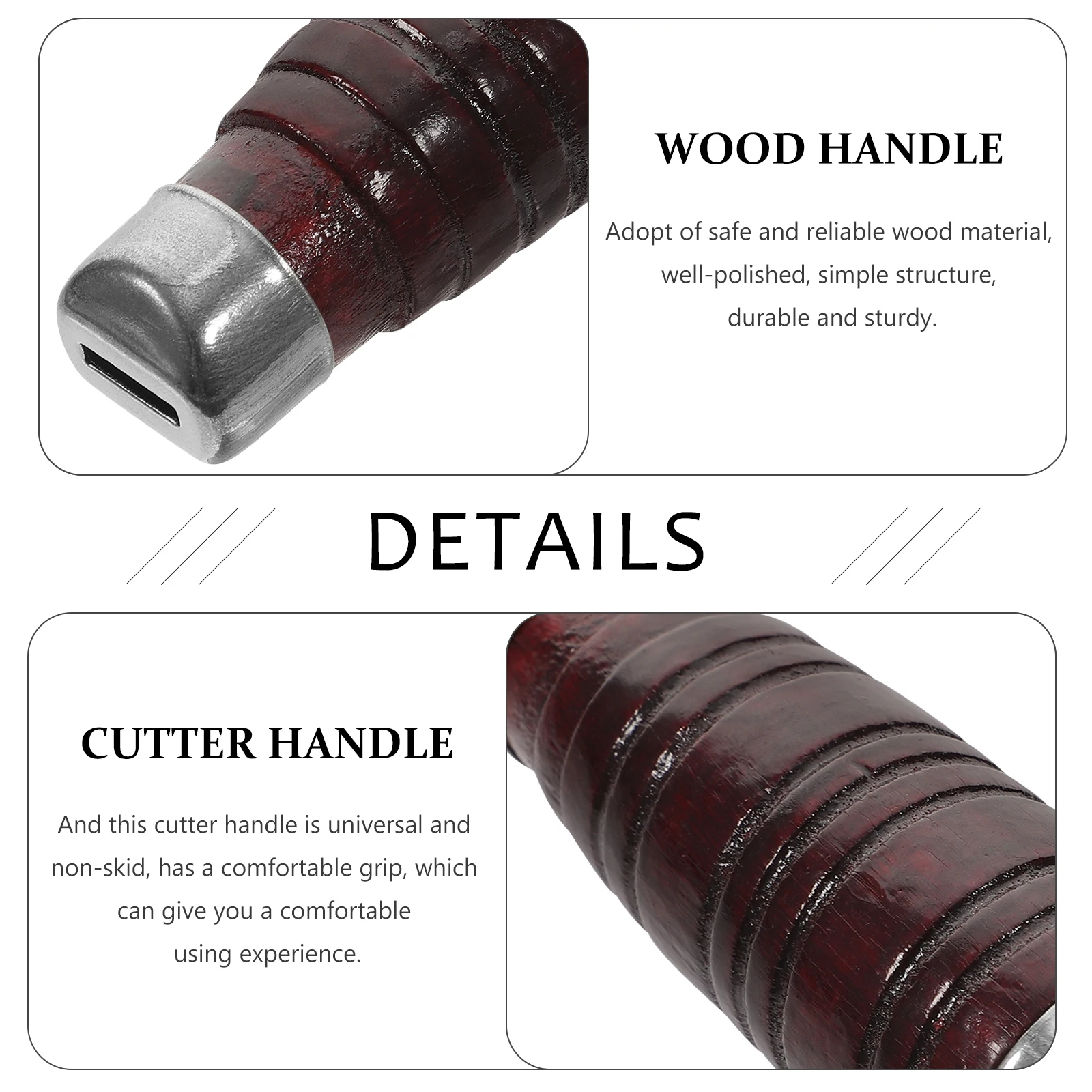 ملحقات المقبض الخشبي غير قابلة للانزلاق، سكين مطبخ مريح، أداة تقطيع بديلة، متينة، قوية، سهلة الاستخدام