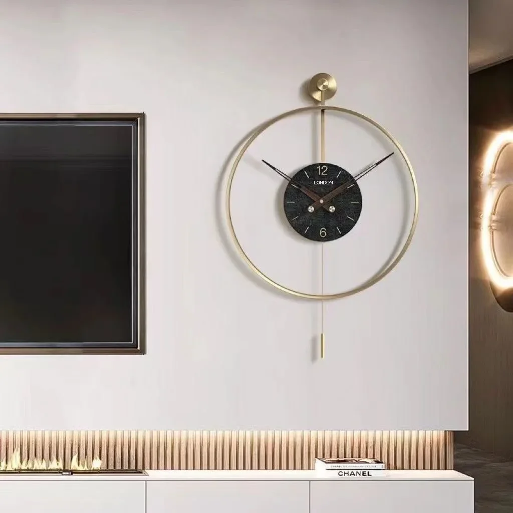 

-60*76 large Pendulum dropshipping products 2024 modern lwall hanging clock decorative metal wall watch clock home house decor