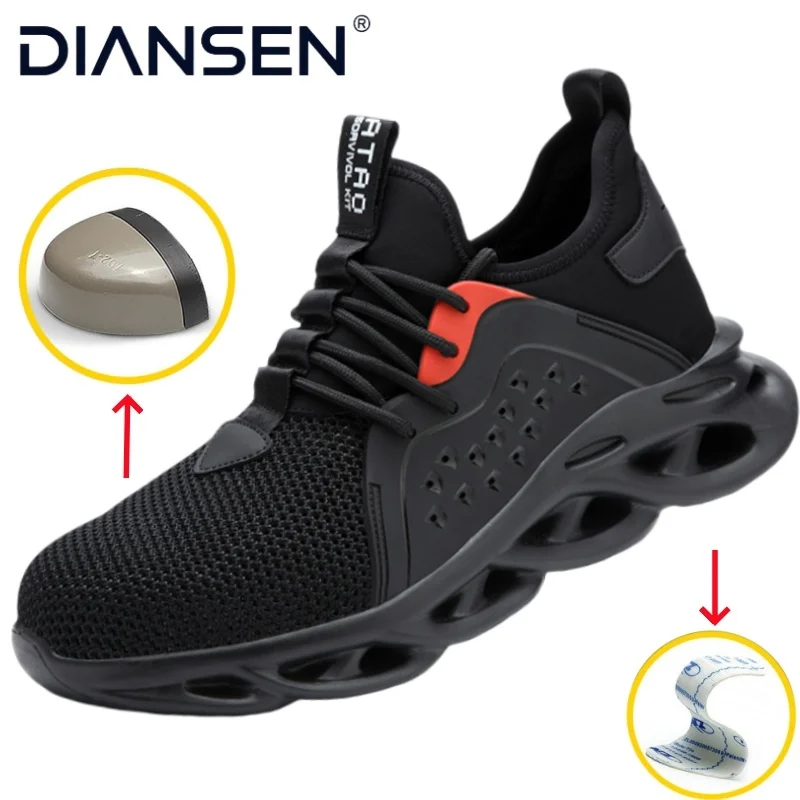 

Fashion Sports Shoes Work Boots Puncture-Proof Safety Shoes Men Steel Toe Shoes Security Protective Shoes Indestructible