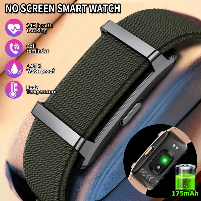 

LIGE New Sport Smart Bracelet Thermometer Health Monitor Pedometer Call Reminder Smartwatch Band Men Women Electronic Wristwatch