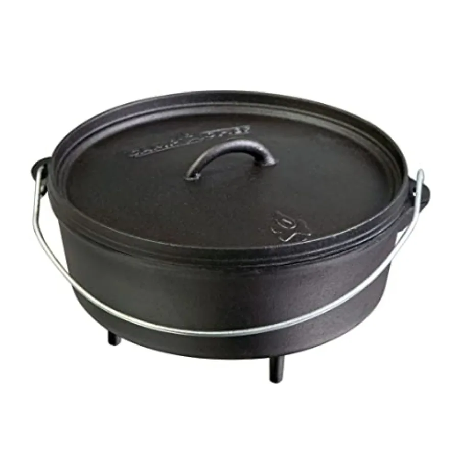 

Camp Chef SDO10 10 Double Black Seasoned Cast Iron Dutch Oven with Lid