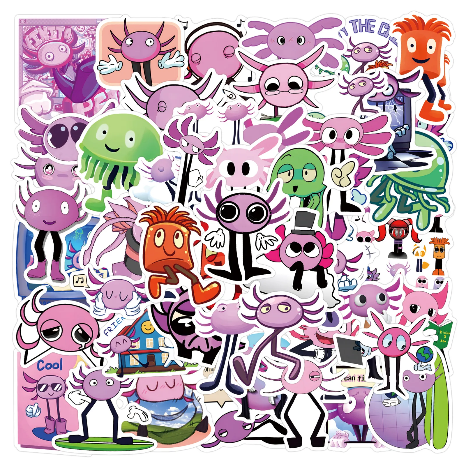 10/50 Stuks Spel Kinitopet Sticker Cartoon Schattige Graffiti Decoratie Bagage Telefoon Gitaar Koelkast Garderobe Waterdichte Sticker Kinderen Speelgoed