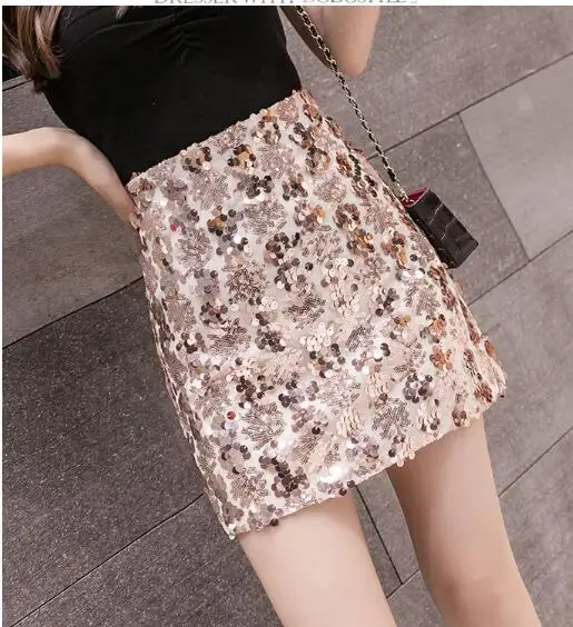 Spring and Summer Europe and The United States New Station Women's Mesh Gauze Skirt Skirt A-line Skirt Sequin Skirt