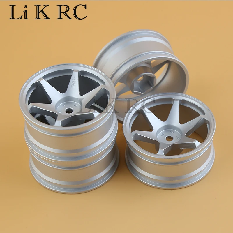 4pcs 52mm 1/10 RC On-Road Drift Racing Car Metal Wheel Rim Wheel Hubs TE37 for Tamiya Kyosho HSP HPI Sakura Traxxas RedCat