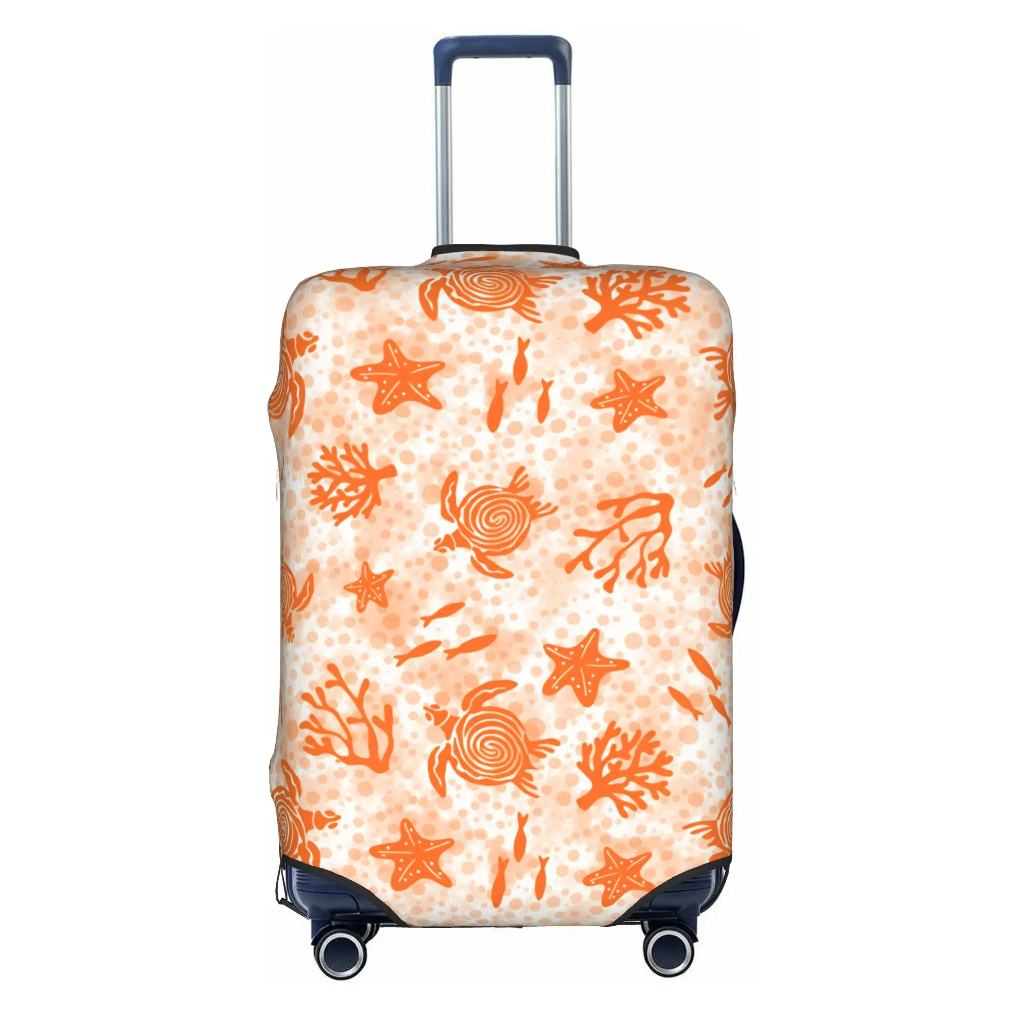 Fashion Marine Life Coral Starfish Sea Turtle Luggage Cover Protector Elastic Australian Aboriginal Style Travel Suitcase Covers