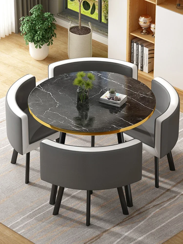 Light Luxury Hotel Balcony Small round Table and Chair Combination Sales Office Reception Talk Order Conference Table