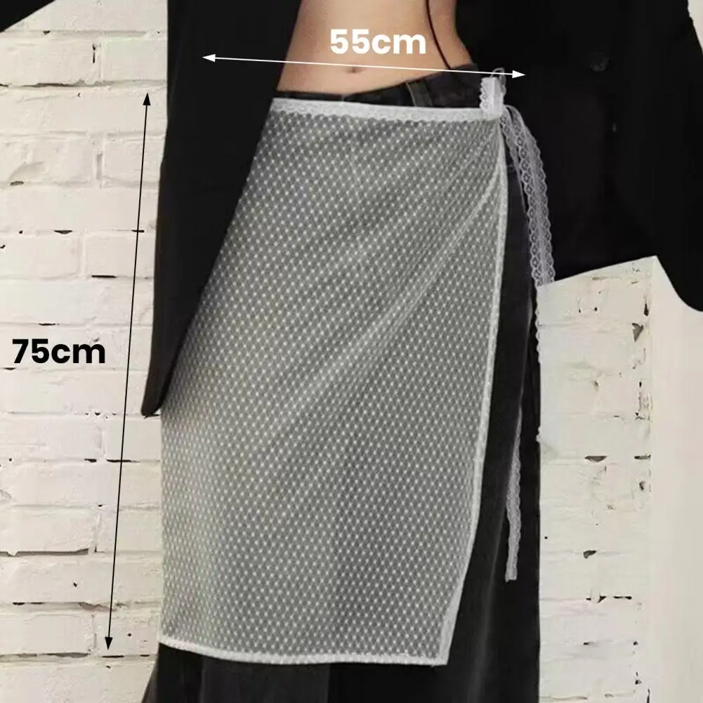 Summer Women Lace Layered Gauze Skirt Y2k Streetwear Fartuch Wrap Skirt Lace Up Matching Pants Spicy Girl Stacked Y2k Wrap Skirt