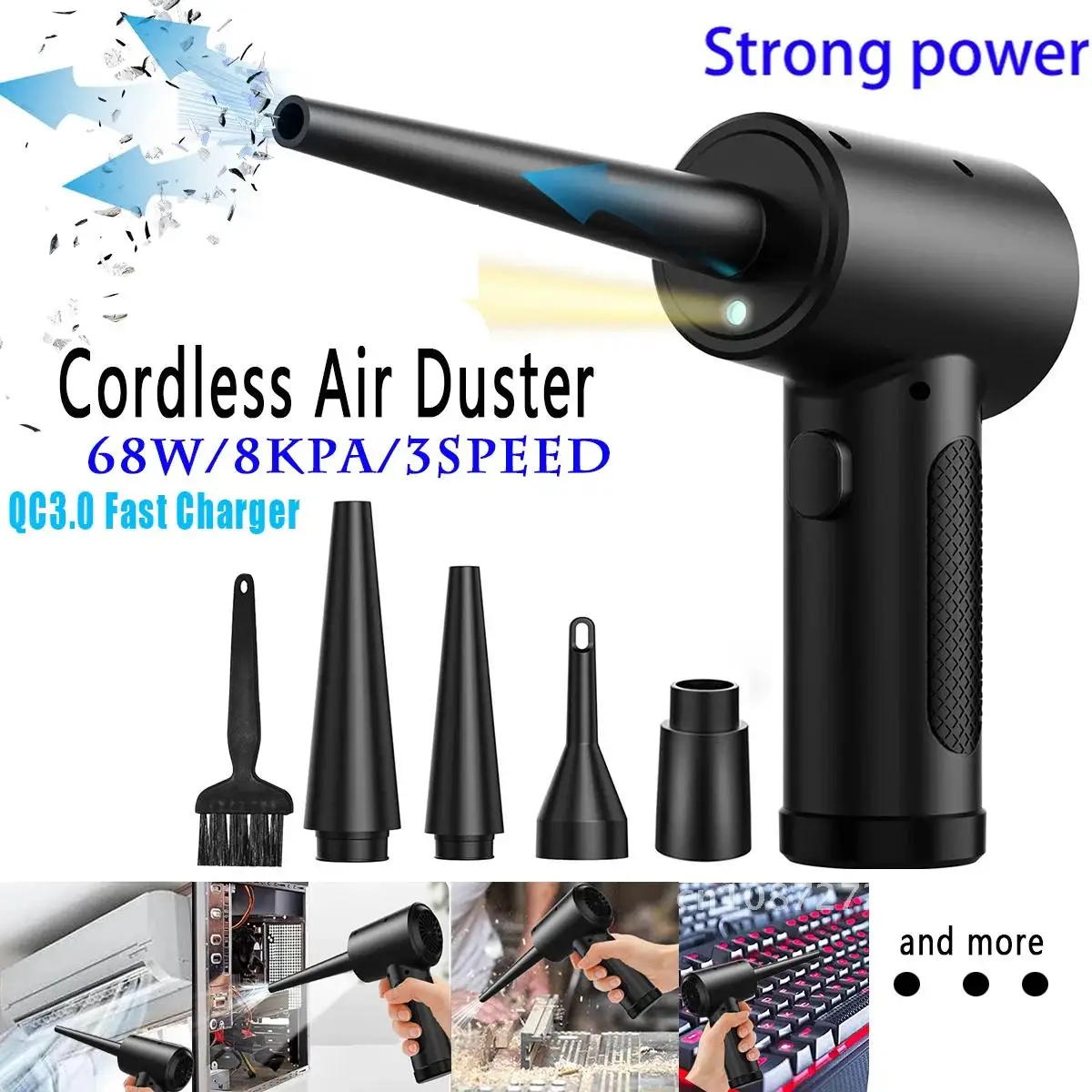 

Air Blower USB Wireless Dust Cleaning Gun 51000RPM Compressed Air Duster for Computer Laptop Keyboard Camera Cleaning