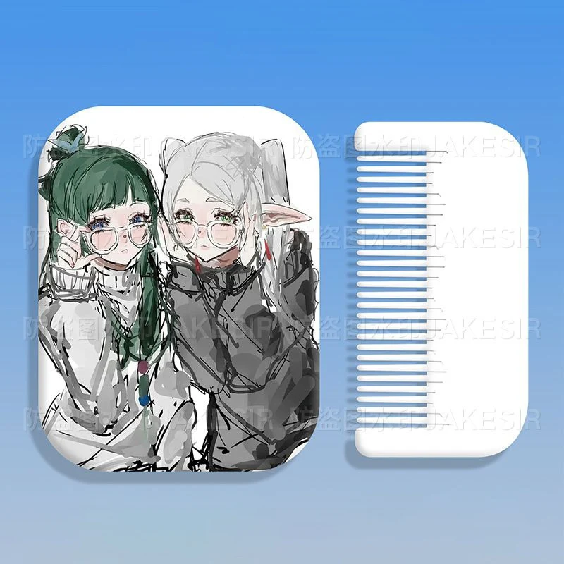 8x6cm, The Apothecary Diaries, Folding Single-side Makeup Mirror, Portable Travel, Mini ocket, Anime Cute Girls Kids,Rectangular