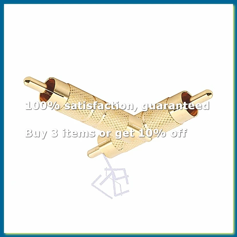 Professional Male to Male Coupler Adapter Converter Connector Gold Plated (2 Pack)-DTD2