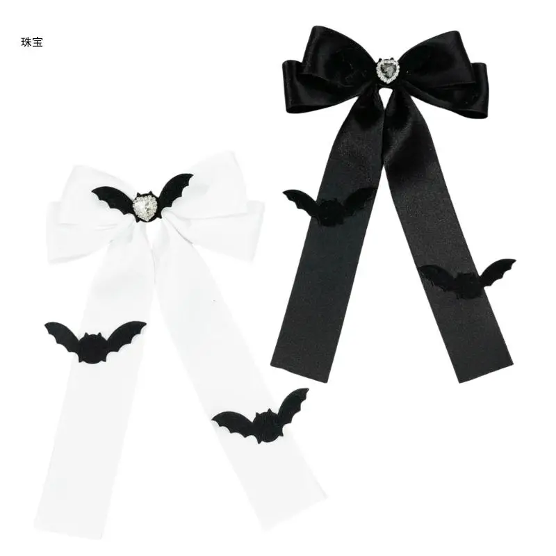 

X5QE Ribbon Hair Bows Girl Hair Clip Elegant Bat Wing Hairclip Lady Hair Barrettes Bowknot Hair Clip Women Ponytail Holder