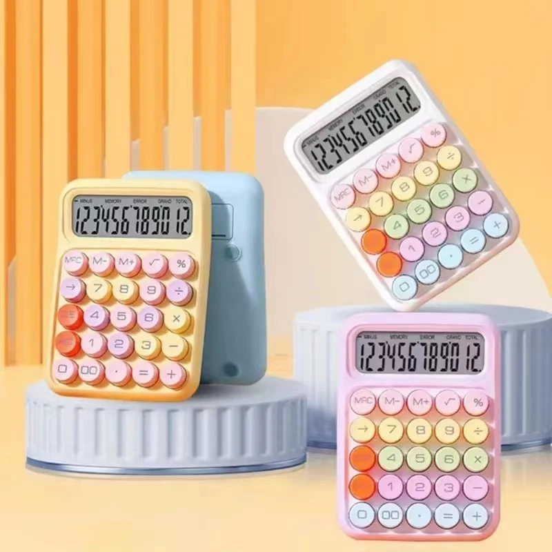 

Mechanical Keyboard Calculator Portable Calculator Screen Easy To Use For Office School Home Vintage Desktop Stationery