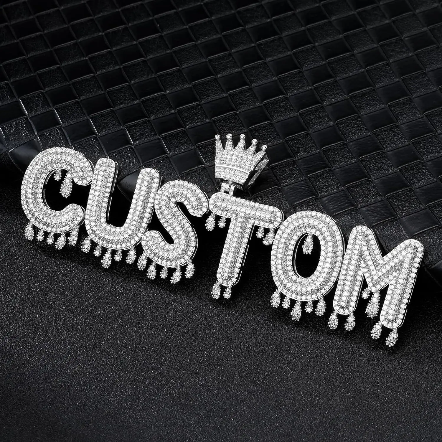 

Мужская цепочка с кубическим цирконием, кубинская теннисная цепь в стиле хип-хоп, кубинская корона, подвески и ожерелья из пузырчатой цепочка с буквами, украшение под заказ