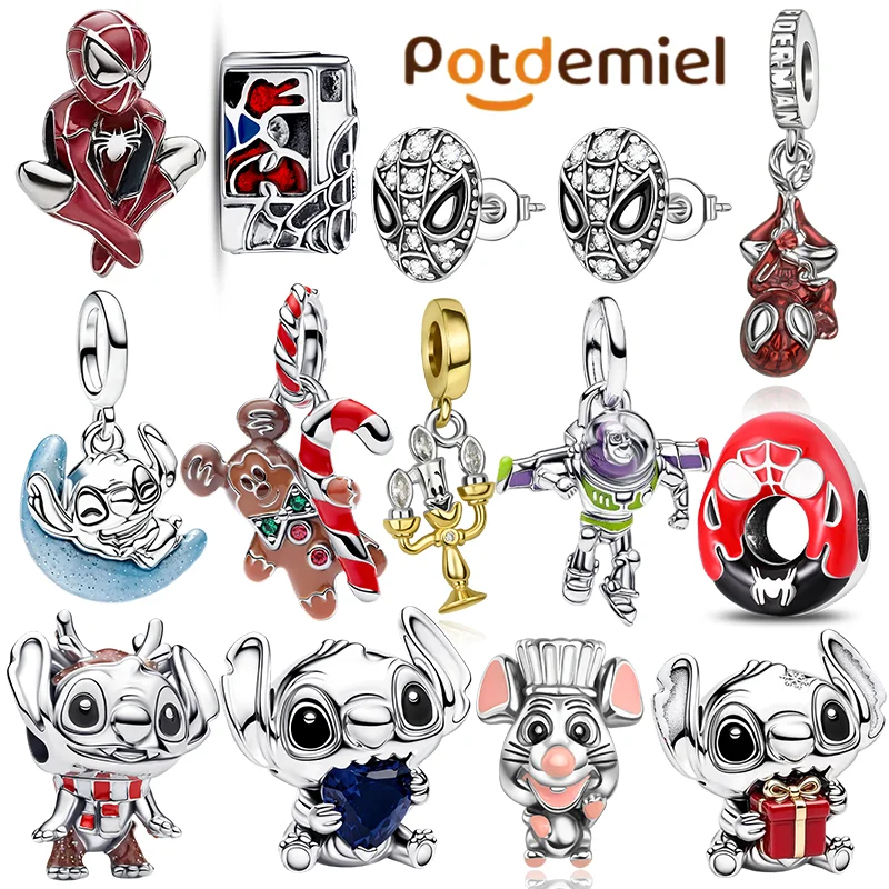 925 Silver Blue Koala Red Spider Charm Bead Pendant Fit Original Bracelet Necklace DIY Women Birthday Party Jewelry Gift Fashion