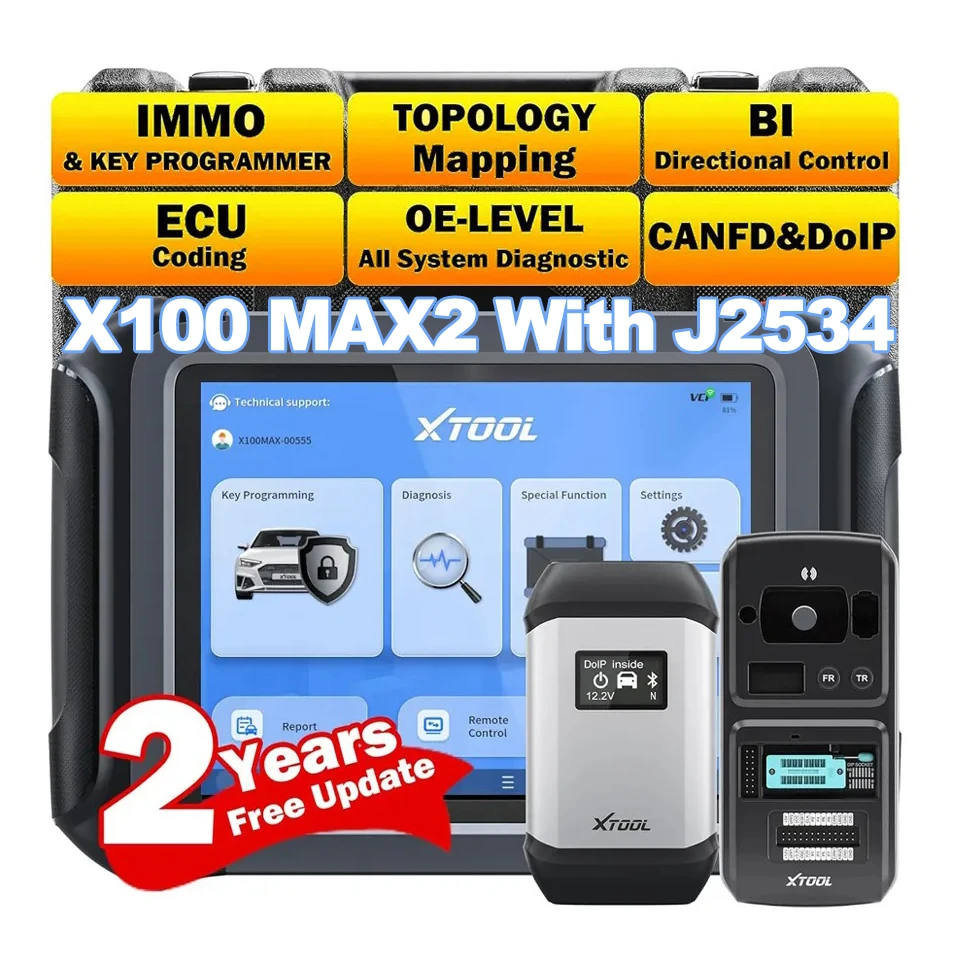 For Key Programmer X100 MAX2 Car Diagnostic Tool with 2 Years Warranty J2534 ECM Programming & Immobilizer for Most Cars