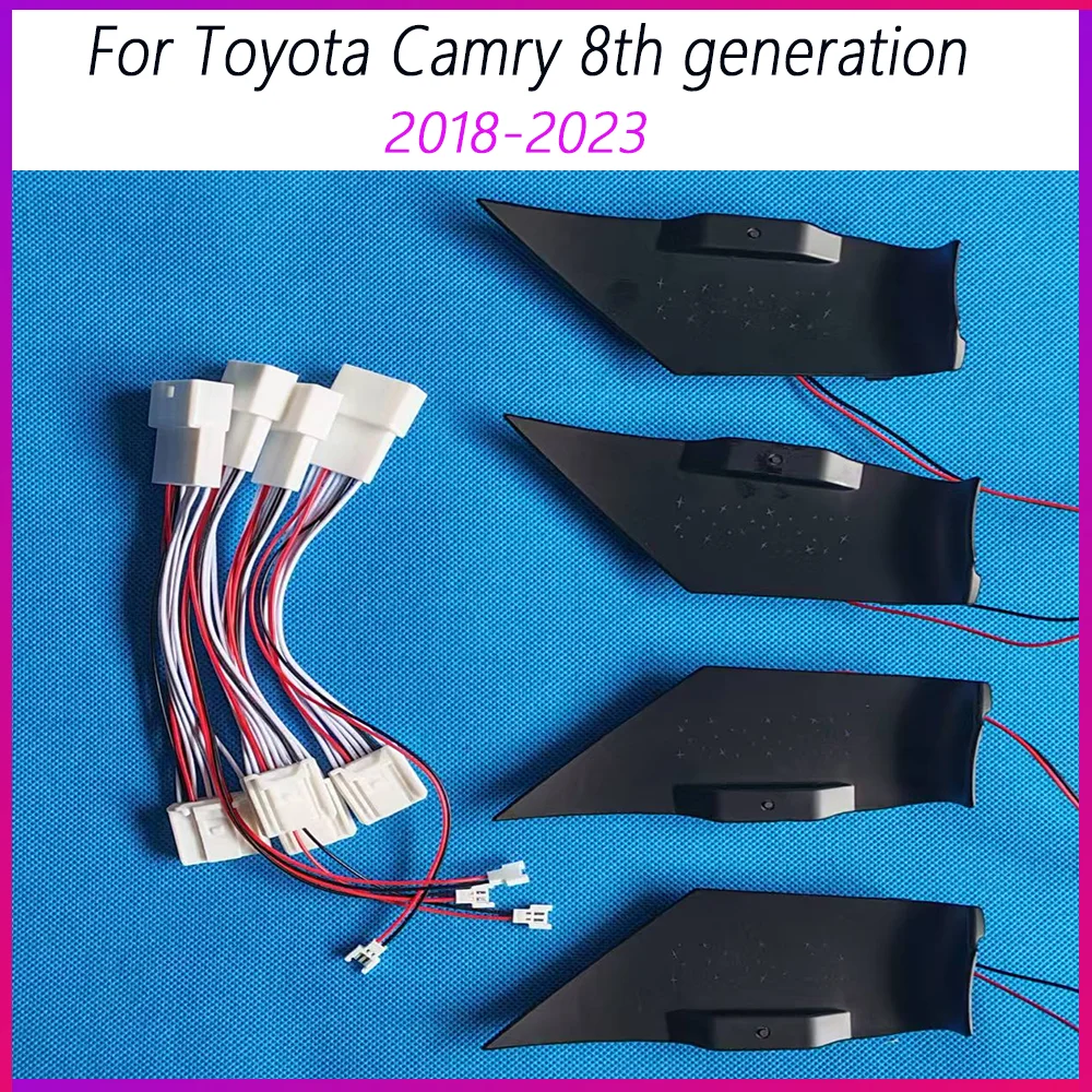 

Светодиодная подсветка салона автомобиля для Toyota Camry 8-го поколения 2018-2023, 7-цветная подсветка дверных ручек, не требующая разрушения при установке.