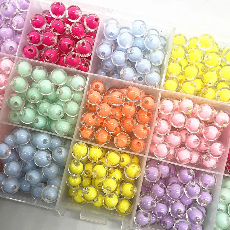 50pcs 8mm Round Transparent Acrylic Beads Loose Spacer Beads for Jewelry Making DIY Handmade Accessories