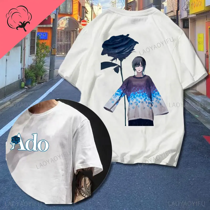 Hip-hop Ado Singer T-shirts Kyogen Album Merch Summer Women Men