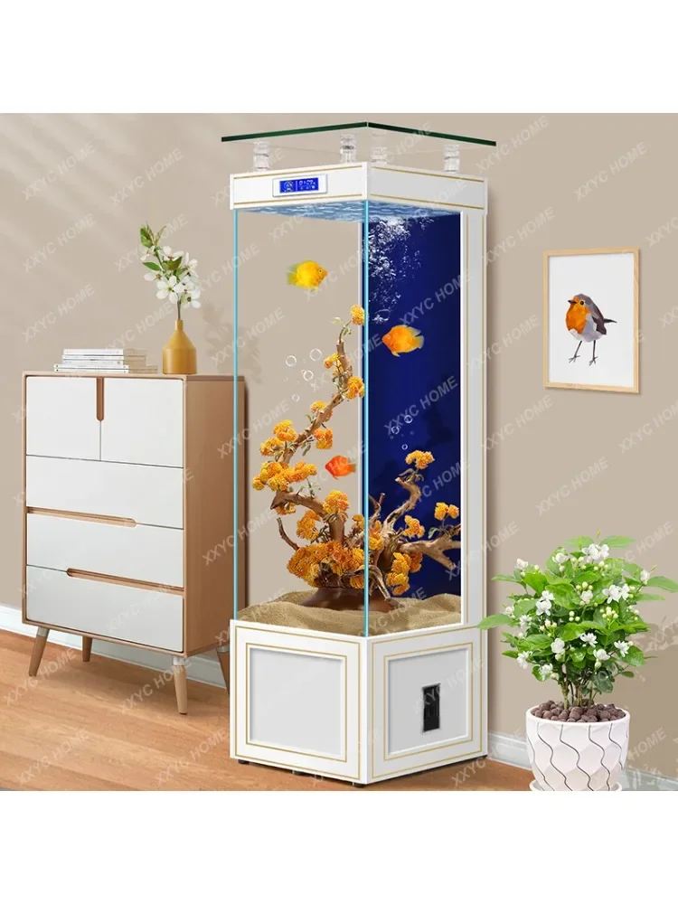 New Super White Glass Fish Tank Living Room Small Intelligent Vertical Fish Globe Ecological Self-Circulation