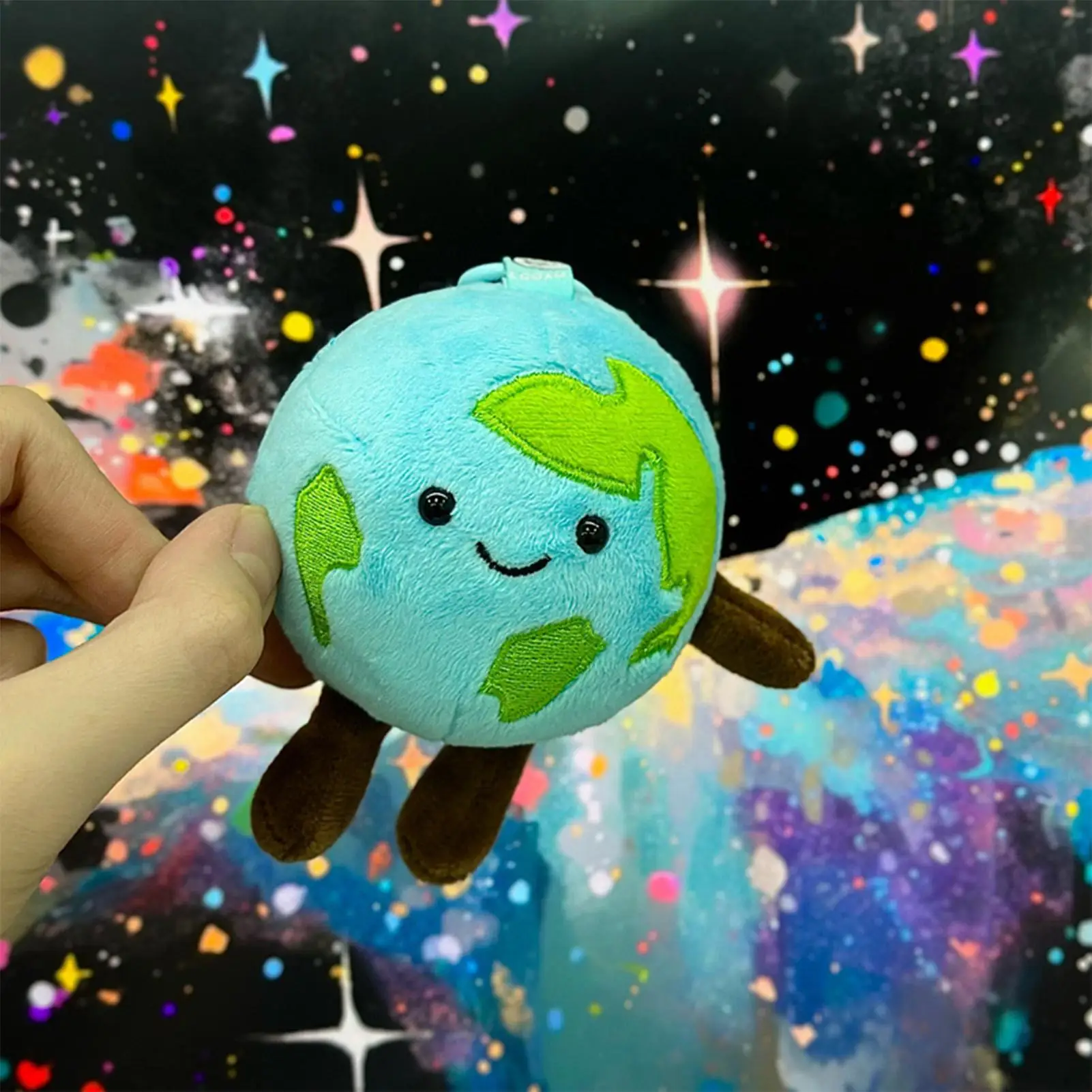 Llavero de felpa con forma de bolso de dibujos animados, diseño de tierra, bonito llavero con muñeco, colgante para mochila, monedero, cartera, bolso, viaje en coche