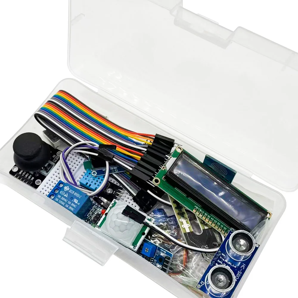 Kit de Bricolaje Electrónico con Pantalla LCD 1602 y Pantalla de 0.96 Pulgadas para Placa Arduino R3, Paquete de Componentes, Kit de Inicio para Principiantes