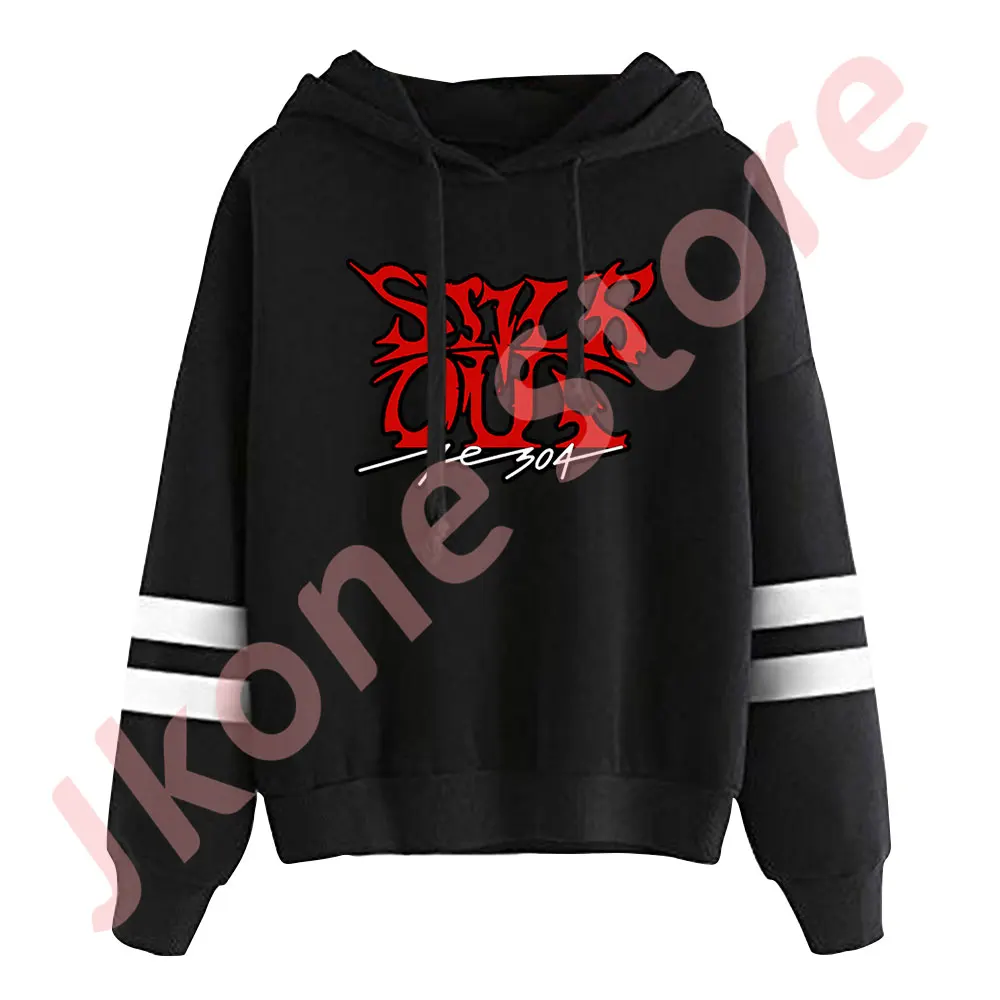 Kpop NMIXX Fe3O4 Stick Out Logo Merch Pullover Hoodies Pocketless Parallel Bars Sleeve Streetwear Sweatshirts