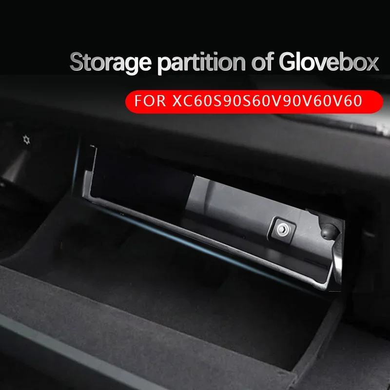 For volvo glove box compartment board xc60 s90 v90 s60 v60 storage box modification accessories