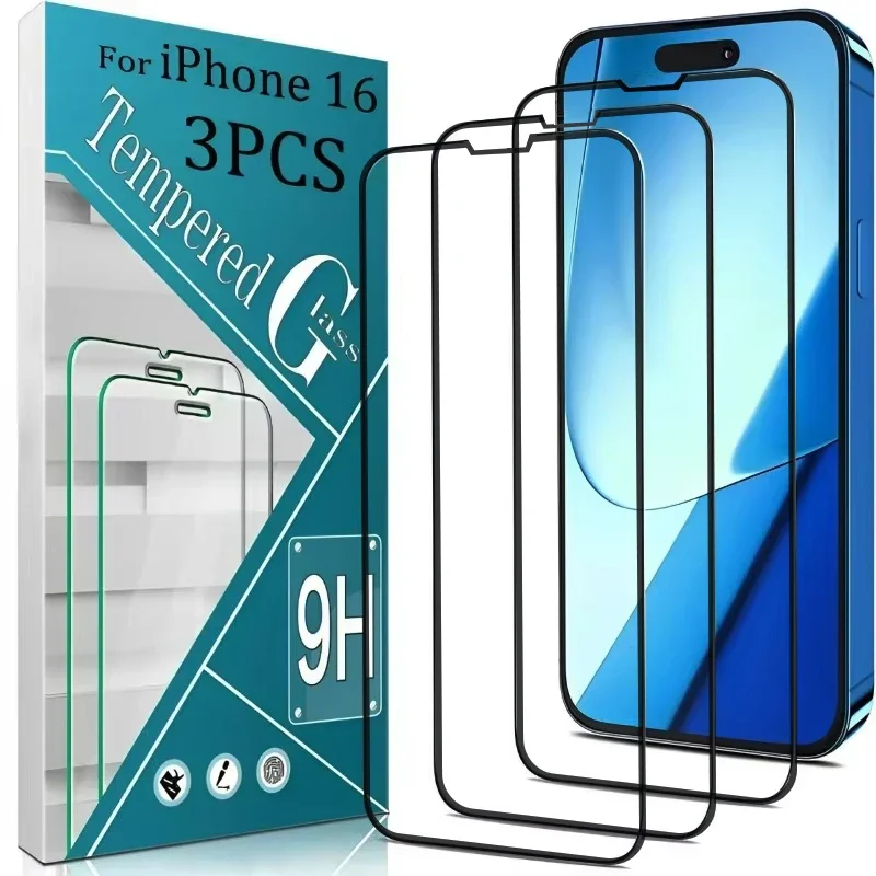 Tempered Glass Screen Protector for IPhone 16 Plus Pro Max Screen Anti-scratch Full Cover Protective Tempered Film for Iphone16