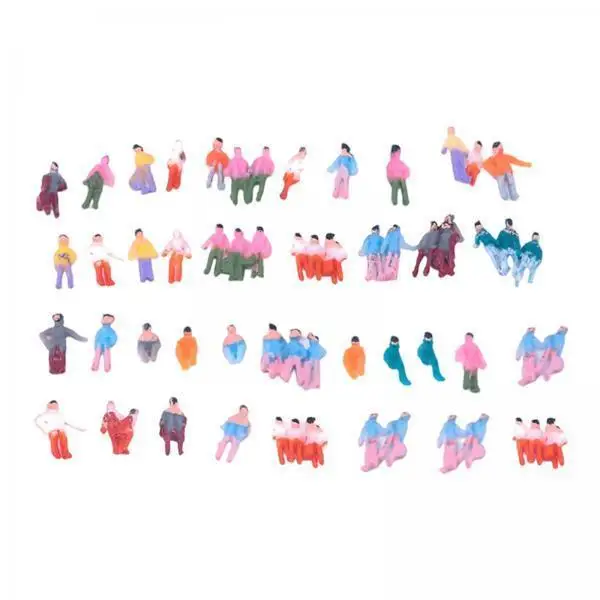 Mini Models Diorama Tiny People Set Painted Miniature Figures Plastic with Vivid Poses for Architectural and Hobby Layouts