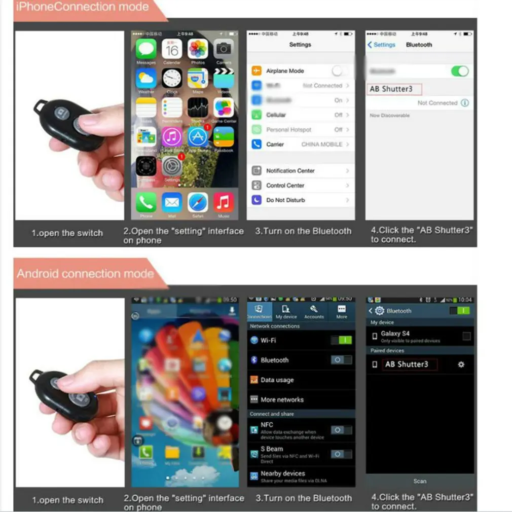 ปุ่มชัตเตอร์ไร้สายสําหรับอุปกรณ์เสริม Selfie กล้องอะแดปเตอร์ Photo Bluetooth รีโมทคอนโทรลปุ่มขายส่ง