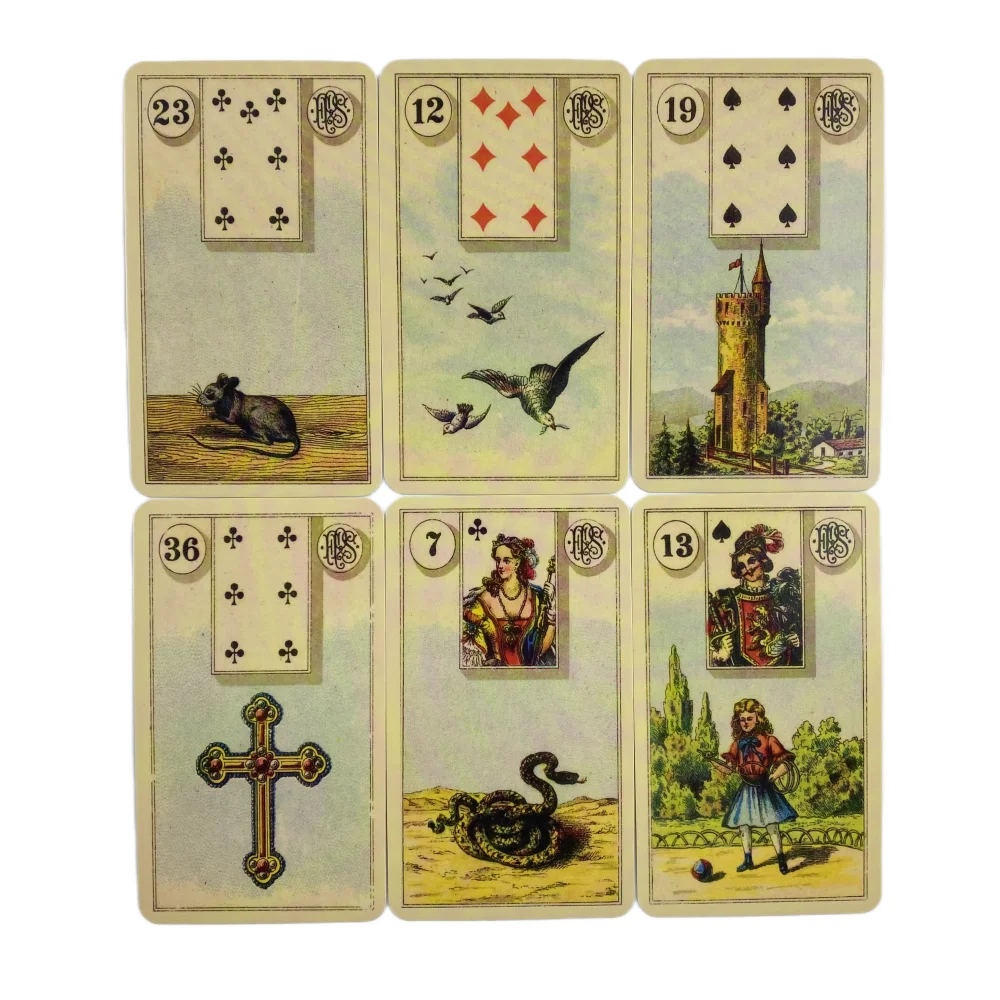 Grand Tableau Lenormand Oracle Cards Game Fortune-telling Divination Visions Edition Messages Board Deck With Paper Guidebook