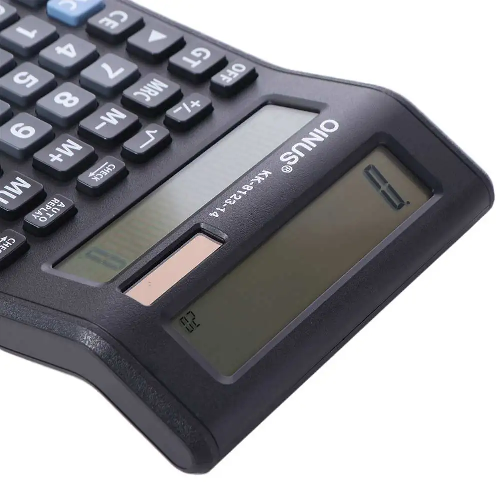 آلة حاسبة متعددة الوظائف تعمل بالطاقة الشمسية ذات شاشة مزدوجة، شاشة كبيرة، حساب فعال، آلة حاسبة مالية محمولة #1