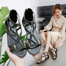 flat sandals women soft-soled comfortable and lightweight   Women's slip-on shoes zapatos mujer