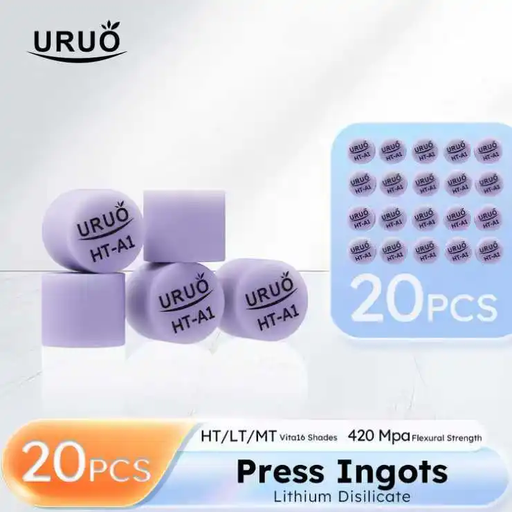 Dental Press Ingots for Denture Lab High Strength Casting Materials Veneer Crown Dental Purple Dental Lithium Disilicate 20pcs