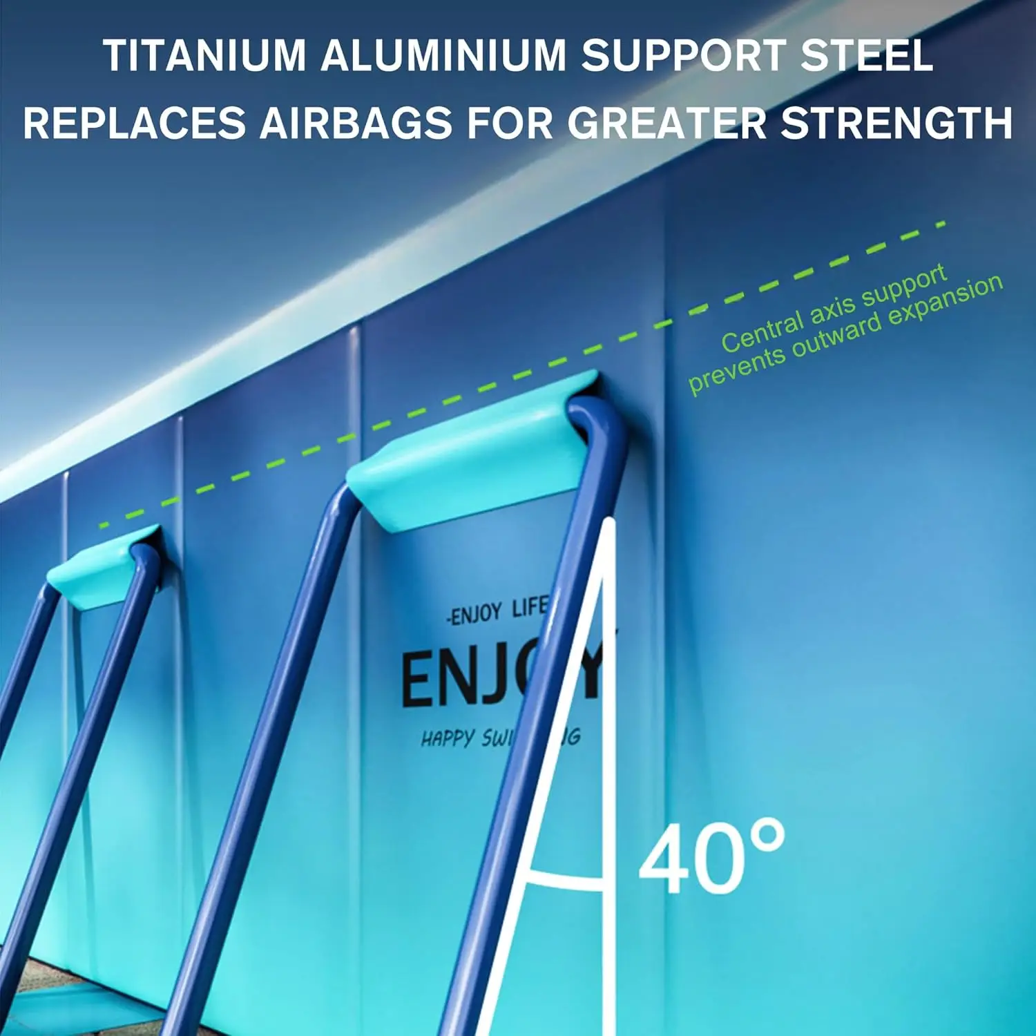 Składany basen, niepompujany basen dla dzieci, dorosłych i zwierząt, duży przenośny basen dla dzieci z solidnym metalowym wspornikiem