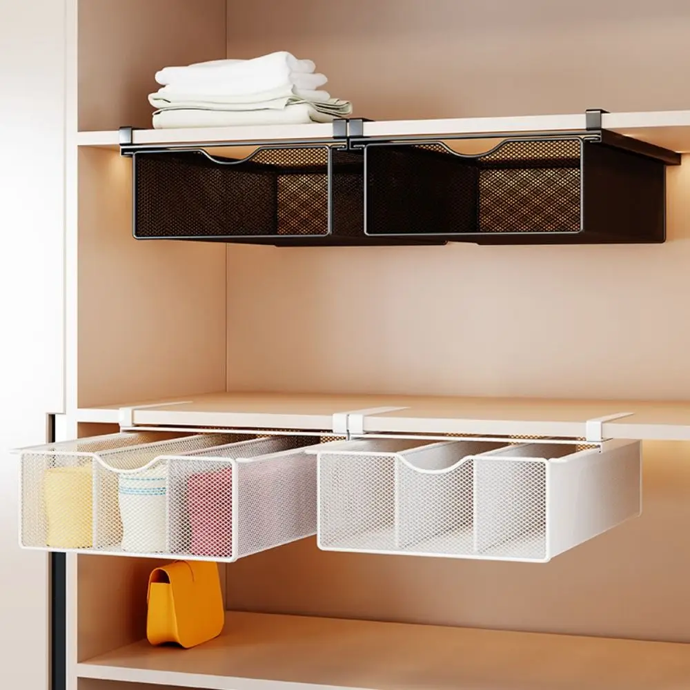 

Pull-out Partition Cabinet Mesh Drawer Breathable Divided Closet Hanging Basket Large Load Bearing Space Saver