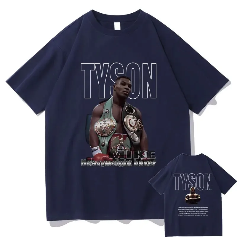 Boxing King Mike Tyson Double Sided Print T-shirt Men Women Casual Oversized O-collar T Shirts Male Fashion Streetwear Tshirt