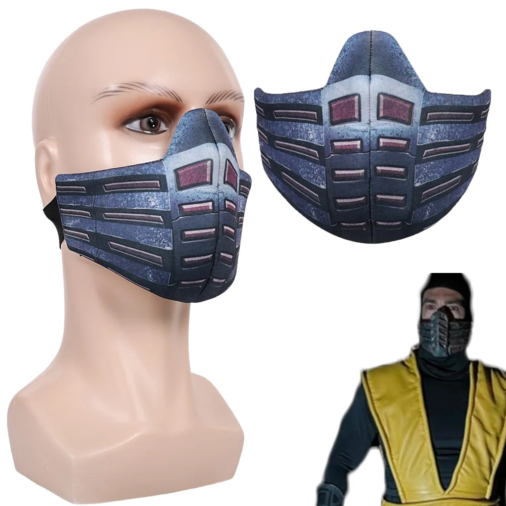 

Disguise Game Mortal Kombat 2 Scorpion Cosplay Mask Men Halloween Roleplay Costume Accessories Carnival Party Outfits Props
