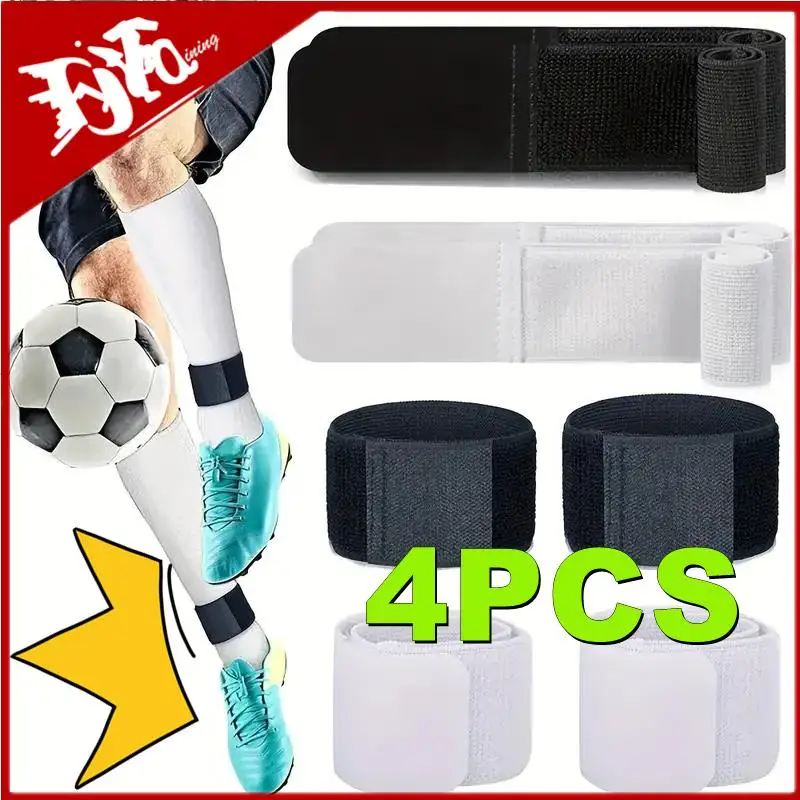 New 4/2PCS Adjustable Shin Guard Fixed Bandage Tape Soccer Shin Pads Prevent Drop Off Elastic Sports Bandage Safety Legwarmers