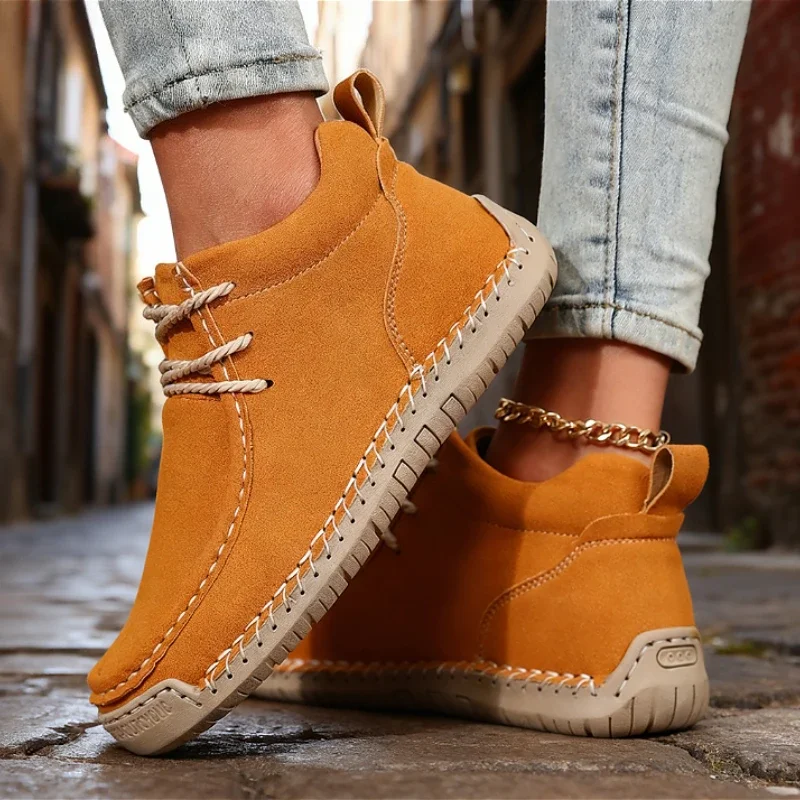 

Women Sneakers 2025 New Designer Shoes Loafers Handmade Leather Soft Comfortable Flat Shoes Slip on Shoes Zapatillas De Mujer