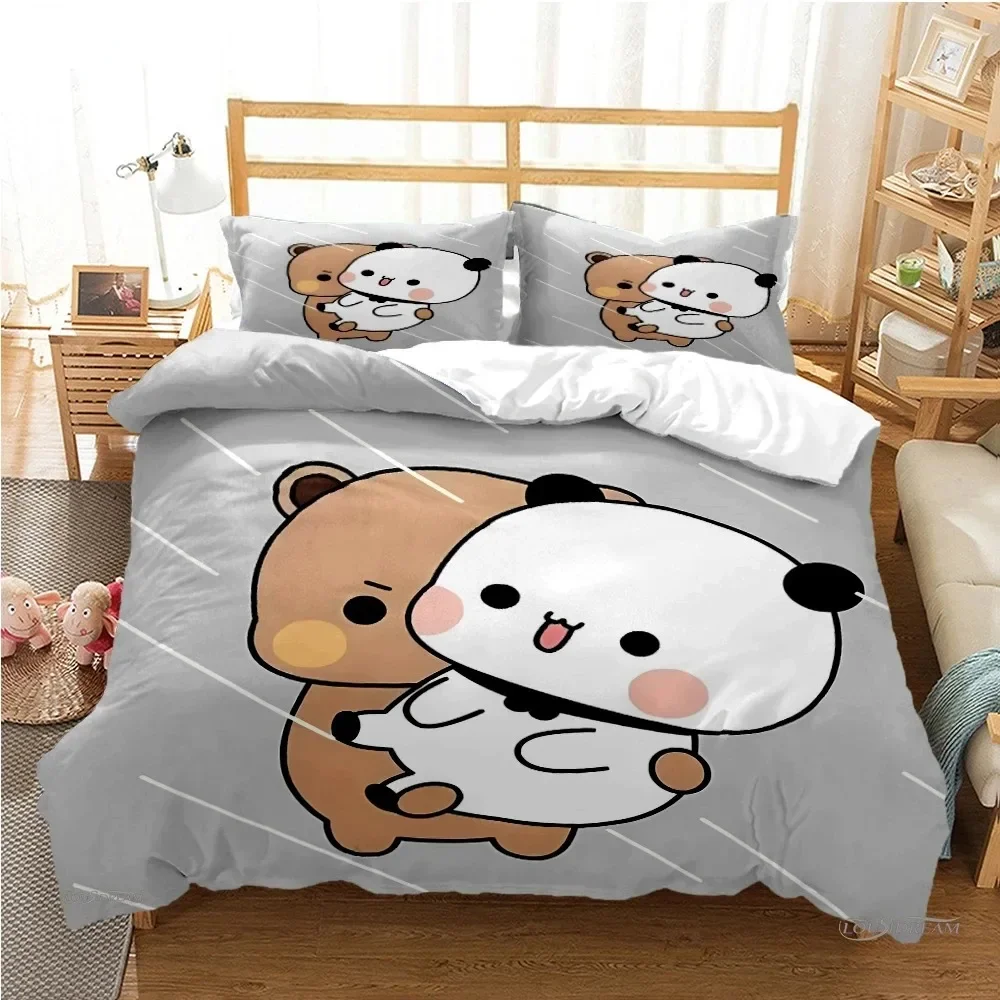 Cute Bubu Dudu Cartoon Bear Panda Duvet Cover kawaii Bedding sets Soft Quilt Cover and Pillowcases SingleDoubleQueenKing Boys