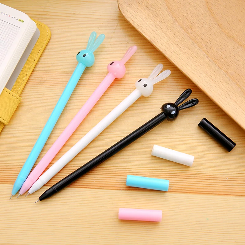 

CHEN LIN 5Pcs Long-eared Rabbit Gel Pen for Student Cute Cartoon Bunny Neutral Pen 0.5mm Black Signature Pen Student Stationery