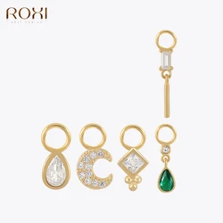ROXI Earrings Charms DIY Pendant For Earrings Necklace Women Girls 925 Sterling Silver 1 PC Exquisite Zircon Jewelry Accessories