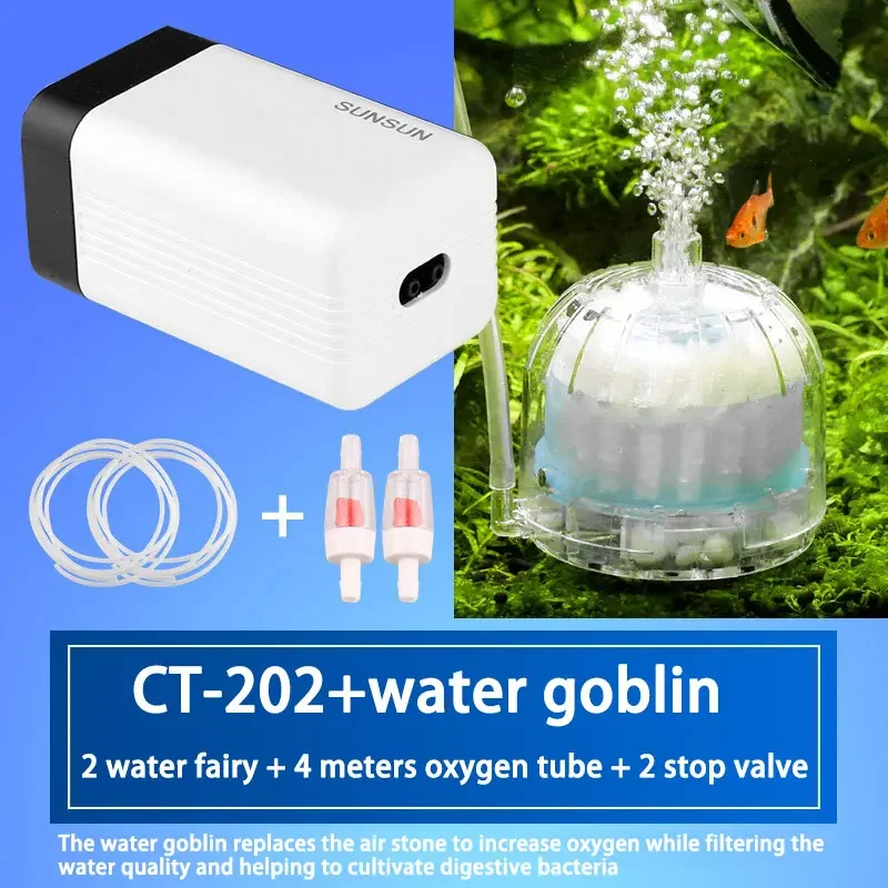 

220V Aquarium Aerator CT Series Ultra Silent Aquarium Accessories Air Pump Air Compressor Oxygen Airpump Single & Double Outlet