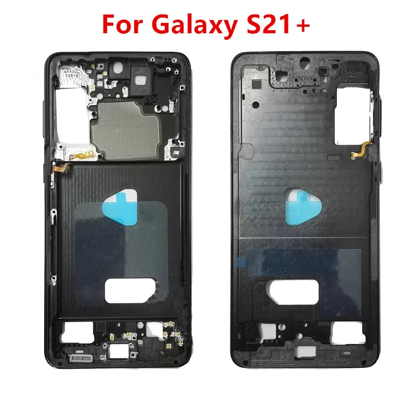 S21Plus For Samsung Galaxy S21 Plus G996 Middle Frame Housing Board LCD Faceplate Bezel Replace Repair Parts + Side Buttons