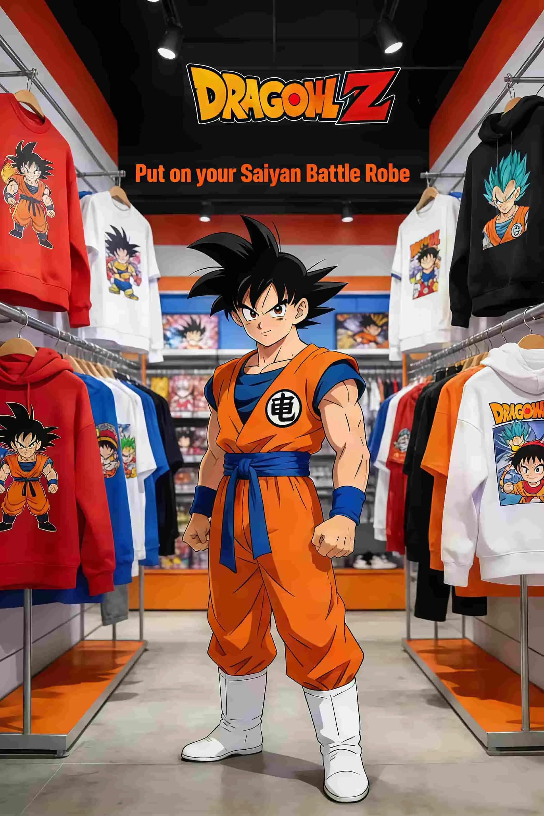Dragon Ball Z Herbst/Winter Kinder-Kapuzenpullover - Cooler Charakter-Anime-Print Warmer Pullover für Jungen und Mädchen – Detail 1