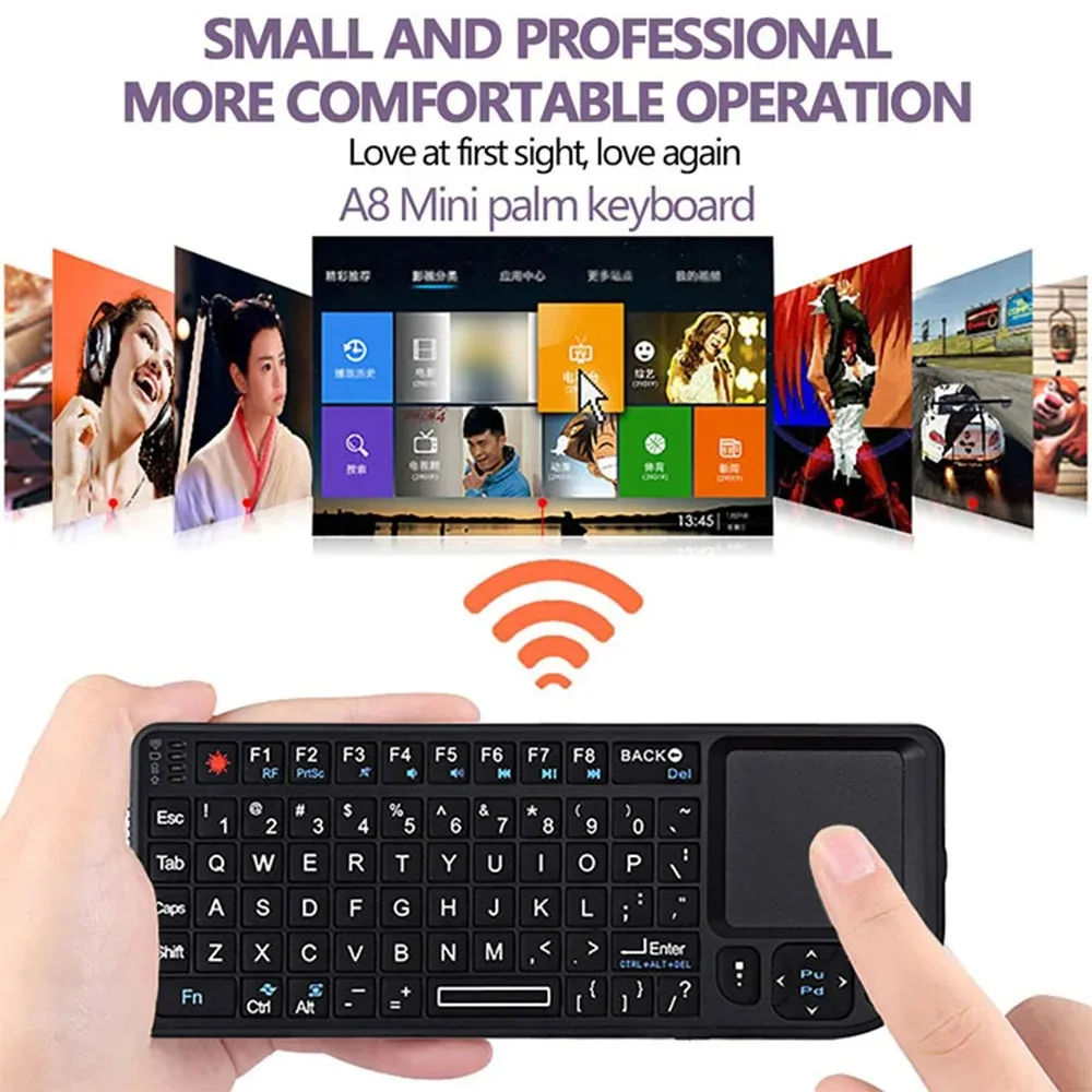 A8 Mini Wireless Keyboard 2.4G RF Backlit Touchpad Russian English Keyboard For MacBook iPad PC Tablet USBRechargeable Air Mouse