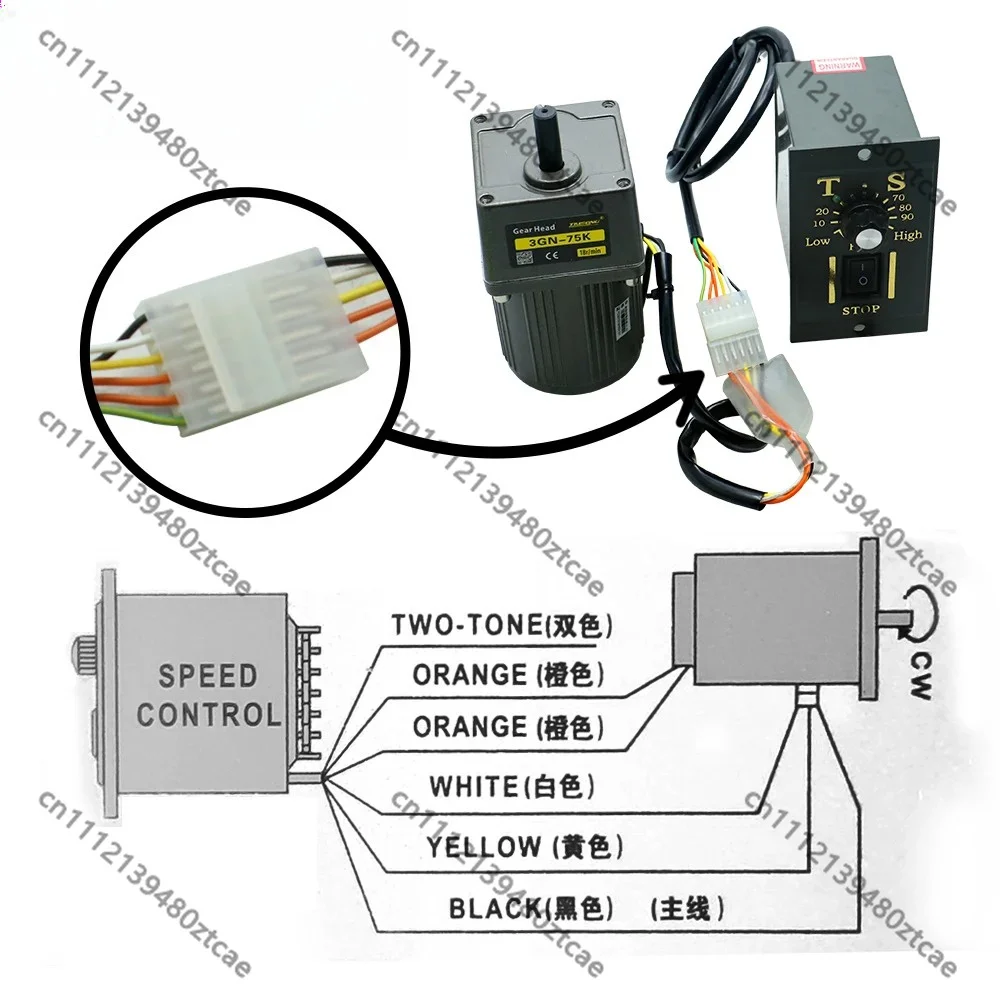 15W 220V AC Induction Motor 1350RPM 10mm Shaft with Speed Controller for Packaging Machine