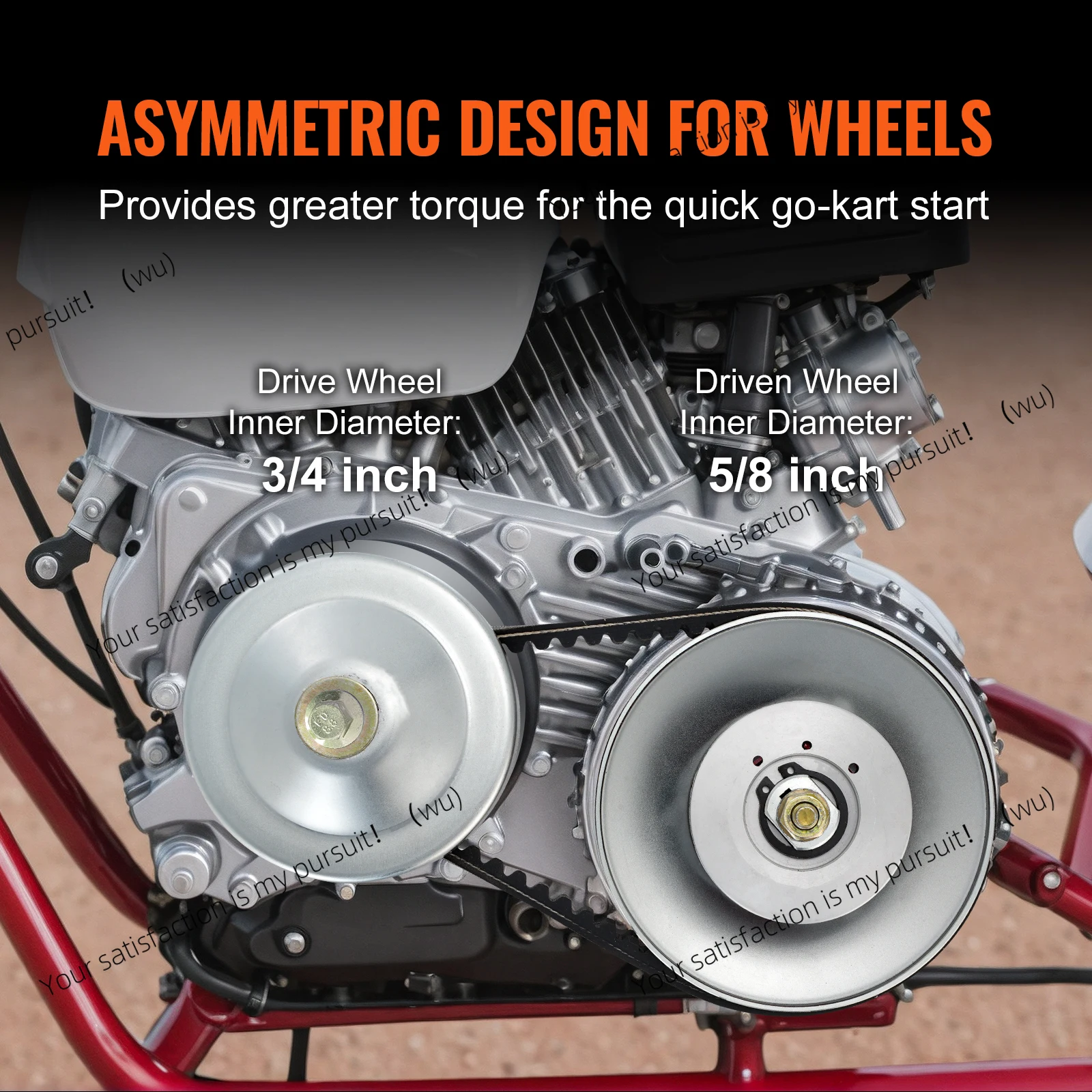 ZOCI Go-Kart Torque Converter Go-Kart Clutch Kit Series Asymmetrical Driver Pulley Replacement with Drive Belt  Small Engine