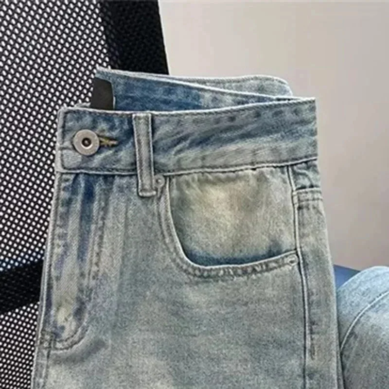 Pantalones vaqueros holgados de cintura alta para mujer, pantalones vaqueros rectos versátiles a la moda, novedad de 2026